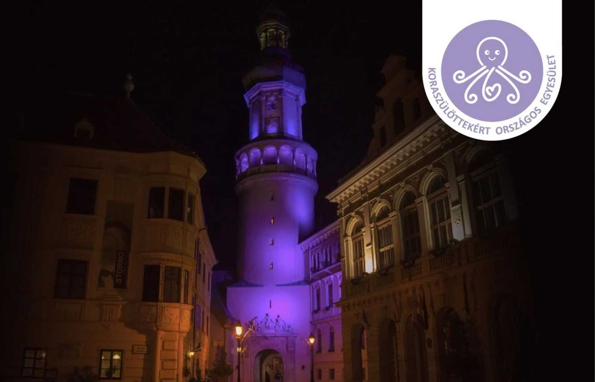 tűztorony sopron lilában koraszülöttekért