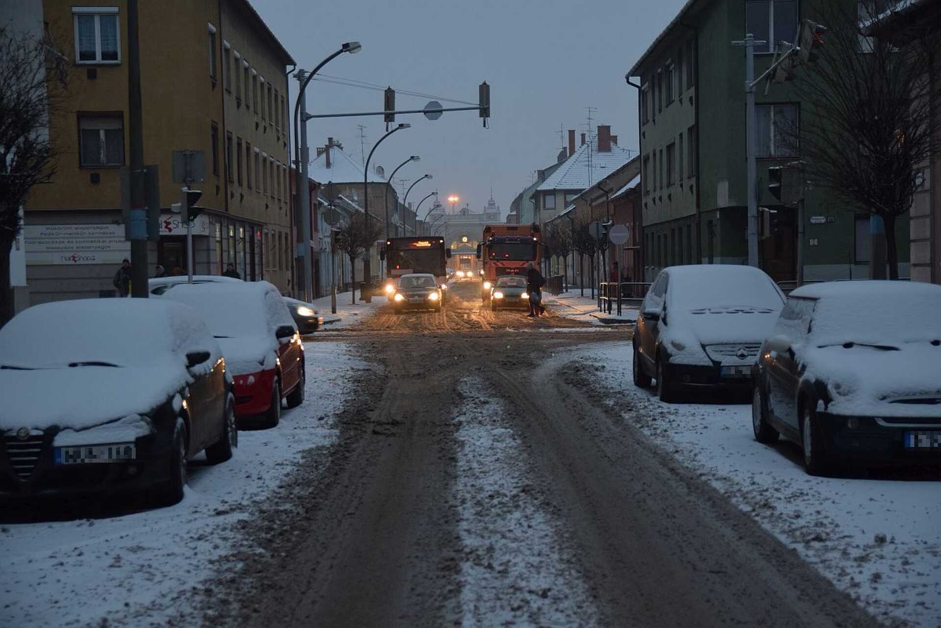 Hóesés reggel Szombathelyen